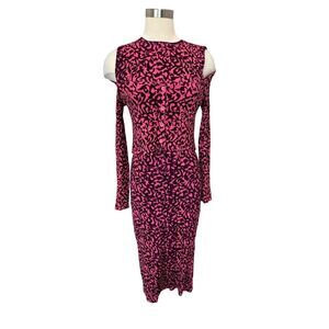 Derek Lam 10 Crosby Pink Mock Sweater Midi Pink Sheath Bodycon Dress NWOT 4 $450